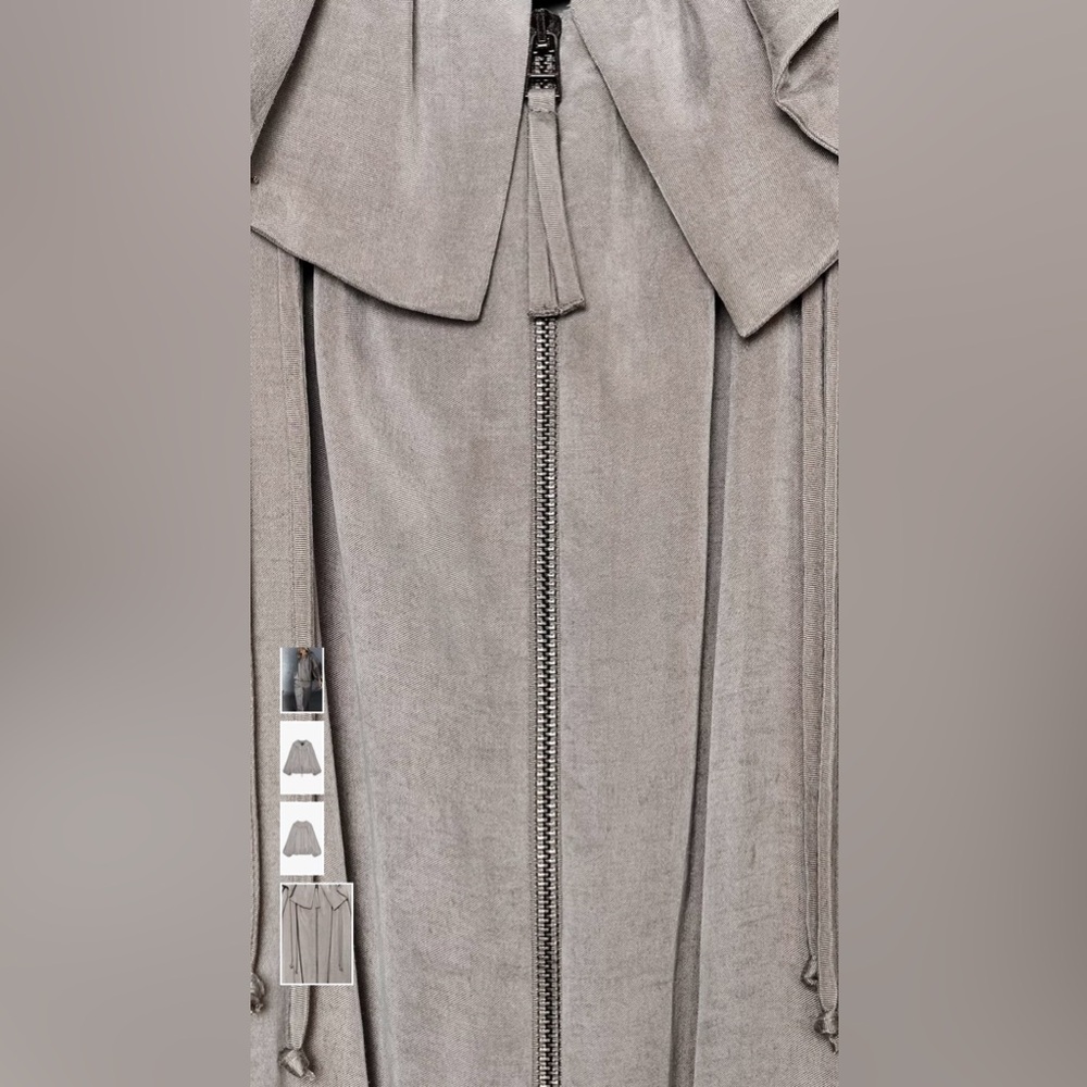 Zara ZW Collection Bomber Jacket | Light Gray | M | Gorgeous | NWT - Picture 3 of 11